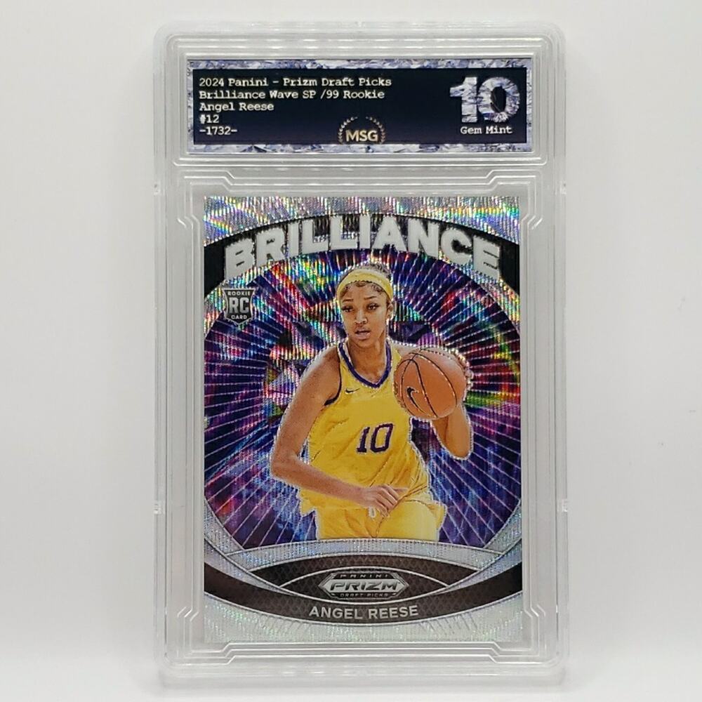2024 Panini Prizm Draft Angel Reese Brilliance Wave /99 #12 RC Tigers Graded 10
